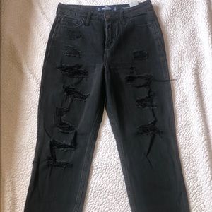 Black Ripped Mom Jeans